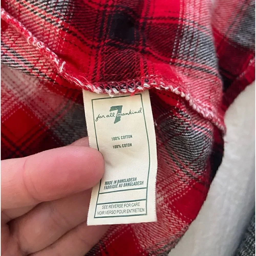 7 For All Mankind Lined Hooded Flannel 12 M
